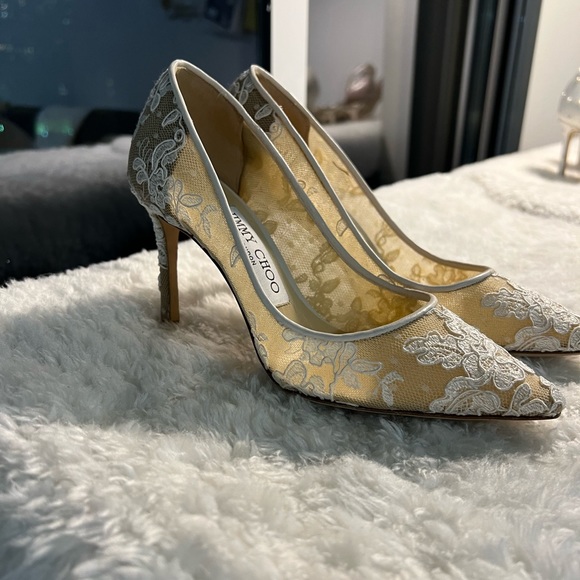 Jimmy Choo Romy 85 Lace Pumps - Picture 4 of 8